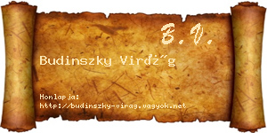 Budinszky Virág névjegykártya